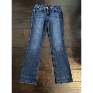Earl Jeans Women's 6 Blue Med Dark Wash Slim Boot Cut Jeans